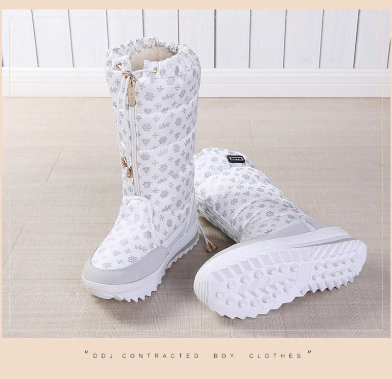Large-Size Cotton Shoes For Winter Outdoor Thick Warm Cotton Shoes High-Top Snow Boots Winter Wild Plus Velvet Cotton Boots