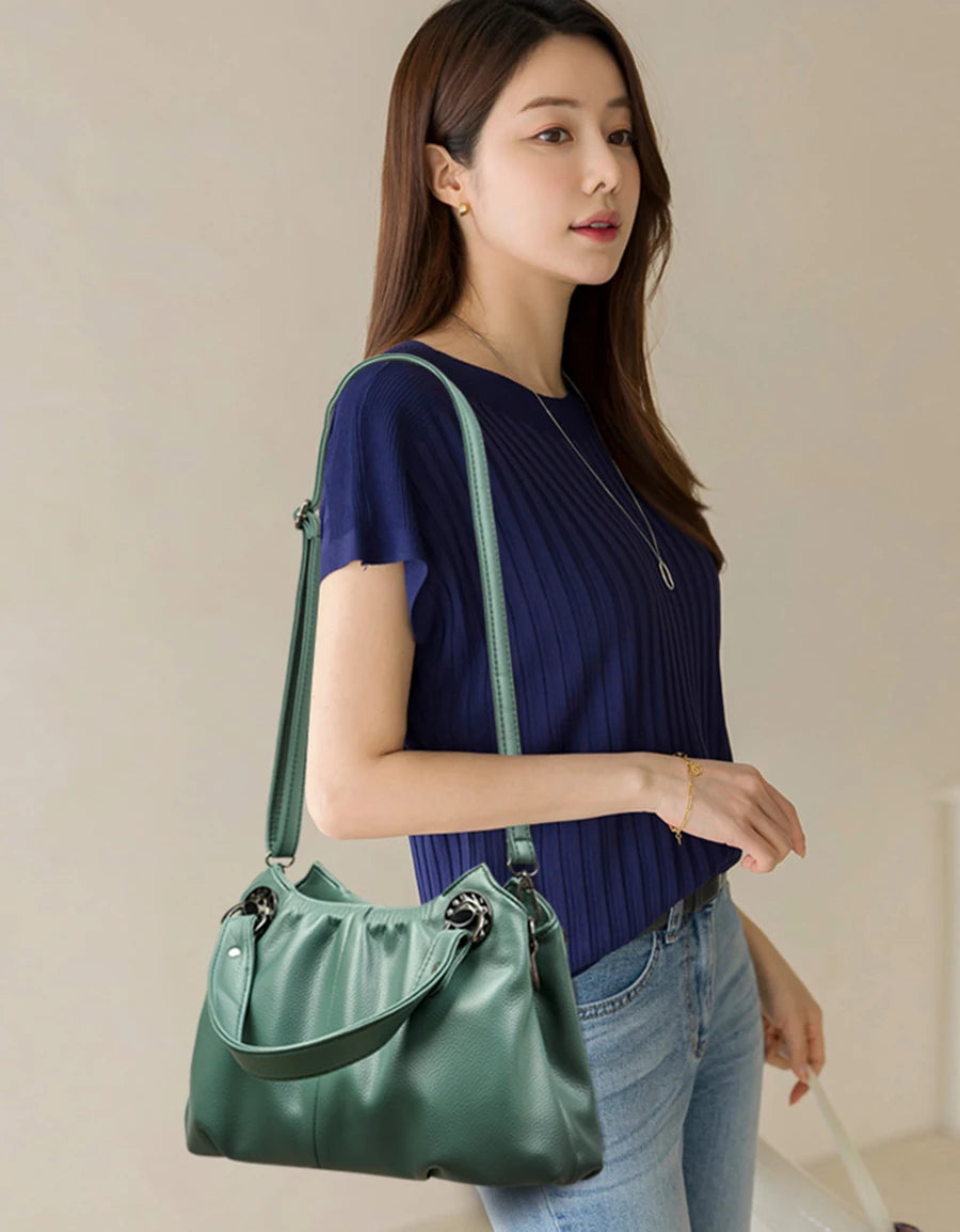 Fashion Lady Crossbody Bag Luxury Genuine Leather  Trend Women Shoulder Bags High Quality Vintage Large Capacity Handbag Bolsos