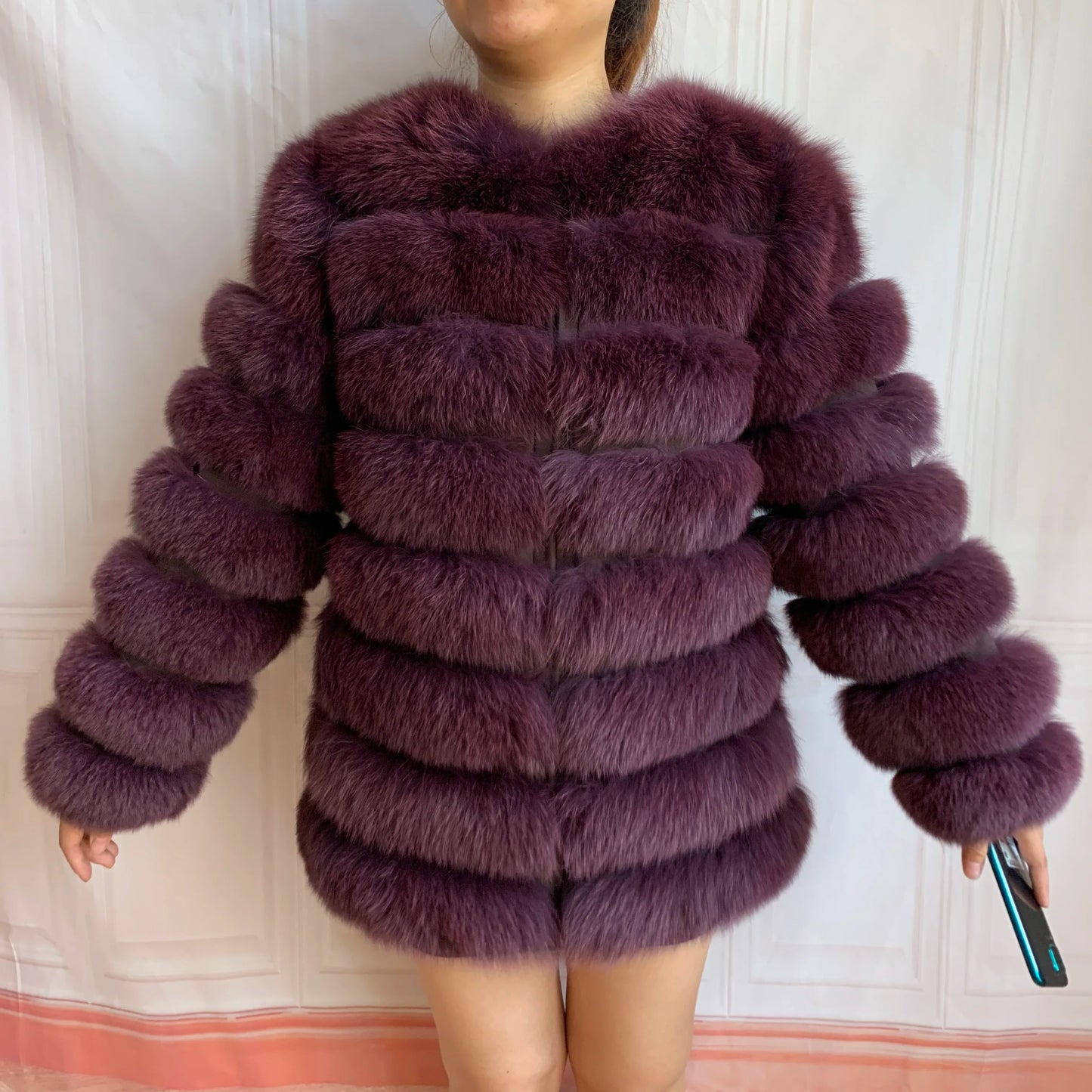 NEW Style Length Sleeves 4in1 Real Fur Coats Women Natural Real Fur Jackets Vest Winter Outerwear Women Fox Fur Coat Quality Fur