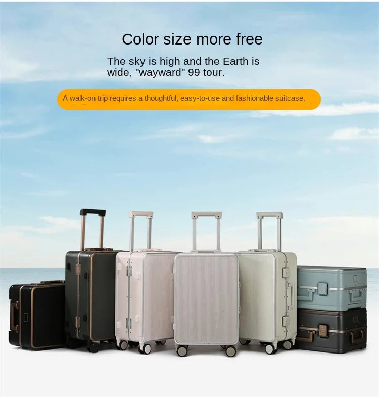 Sturdy Aluminium Frame Suitcase 28 inch Large Size Drop-resistant Trolley Case Business Suitcase 20 inch Boarding Box TSA lock