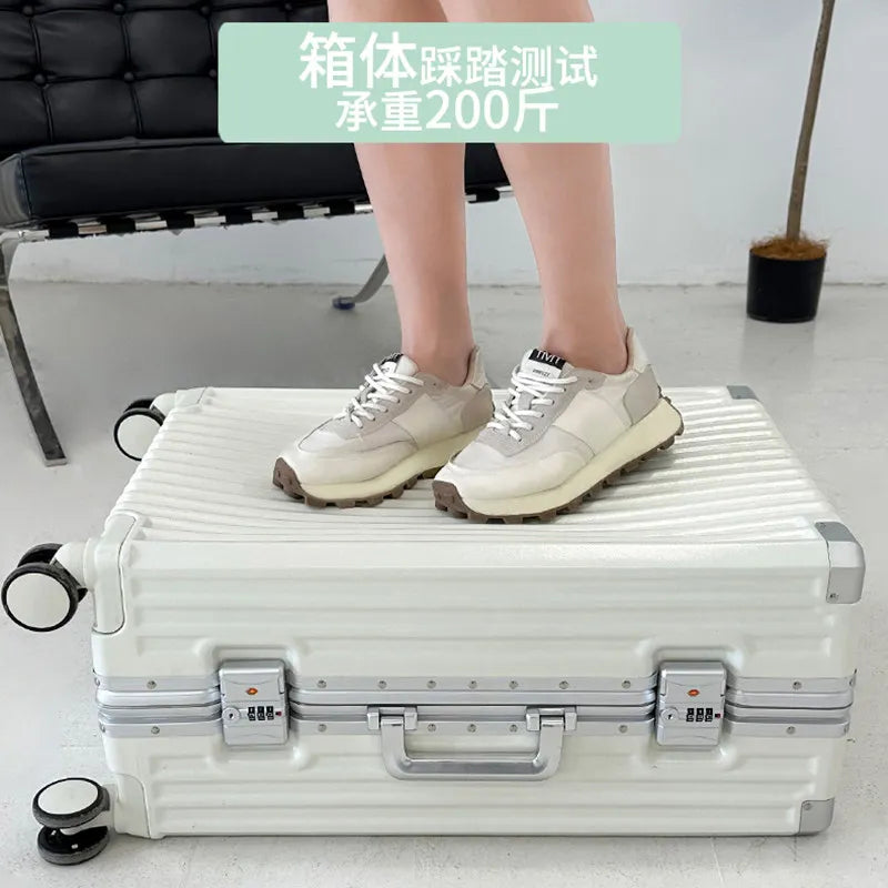 Carrier 28-inch Large-Capacity Suitcase Aluminum Frame Thickened Trolley Case Business Luggage Combination TSA Lock