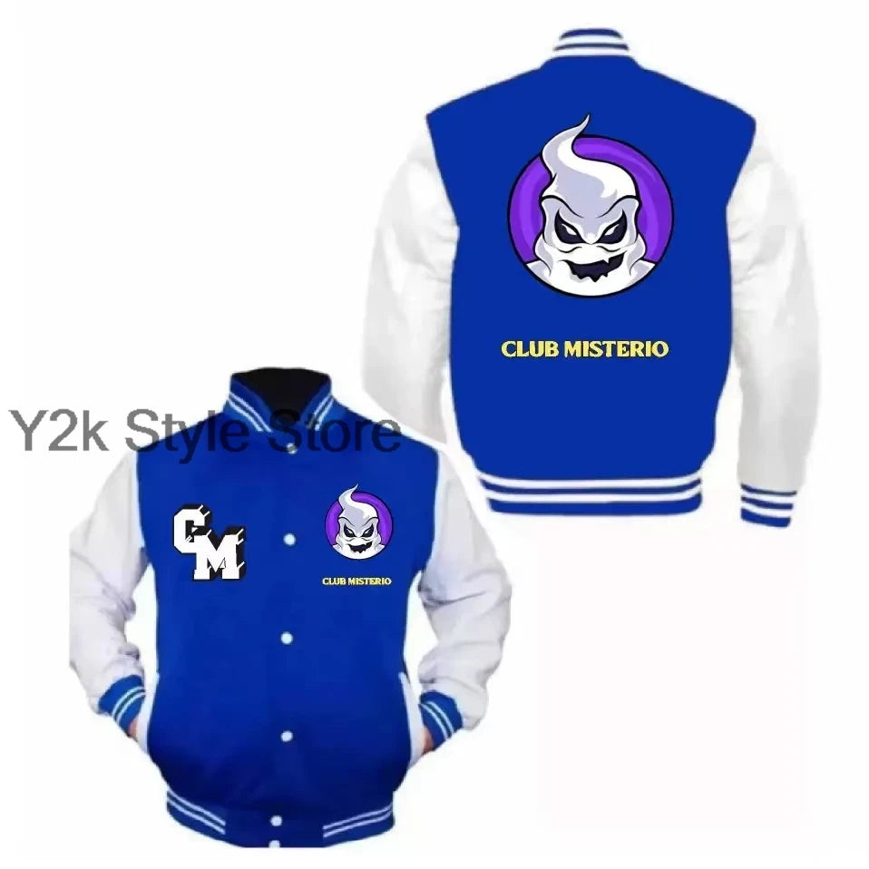CLUB MISTERIO Baseball Jacket Spanish Podcast Edition autumn winter Men Women Streetwear Halloween hoodies Y2k Sudaderas T-shirt