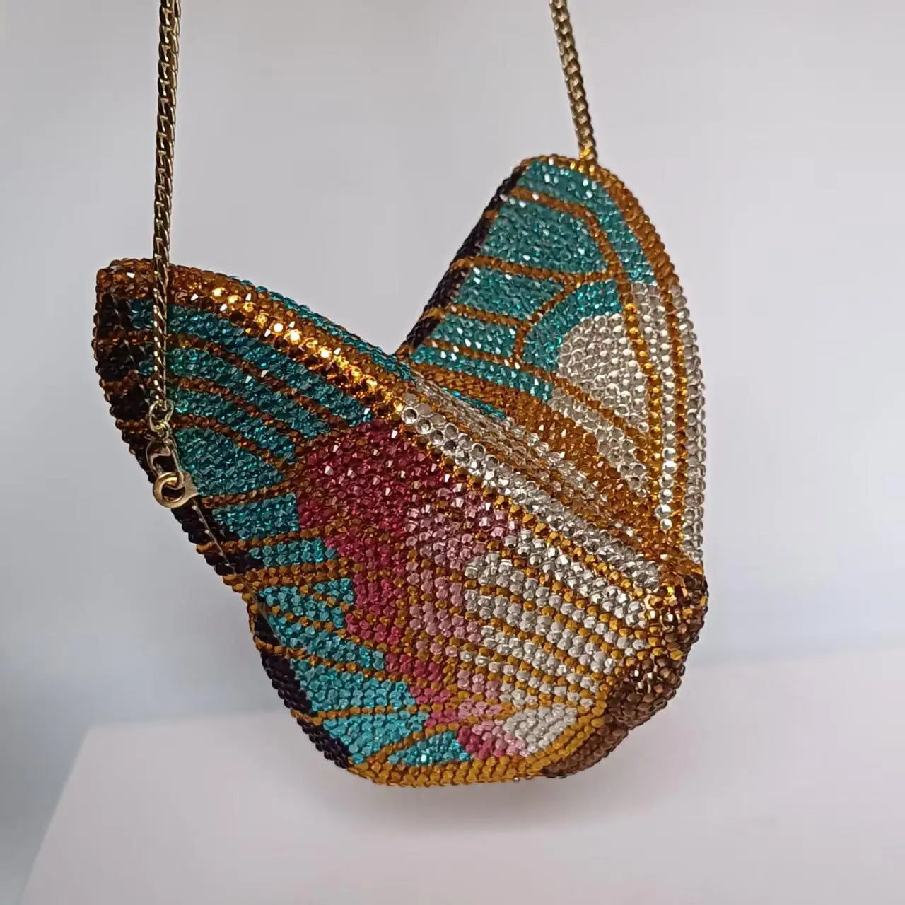 Women Butterfly Diamonds Evening Clutch Purse Luxury Metal Gems Evening Bags Dinner Party Handbag and Purses Bridal Crystals Bag