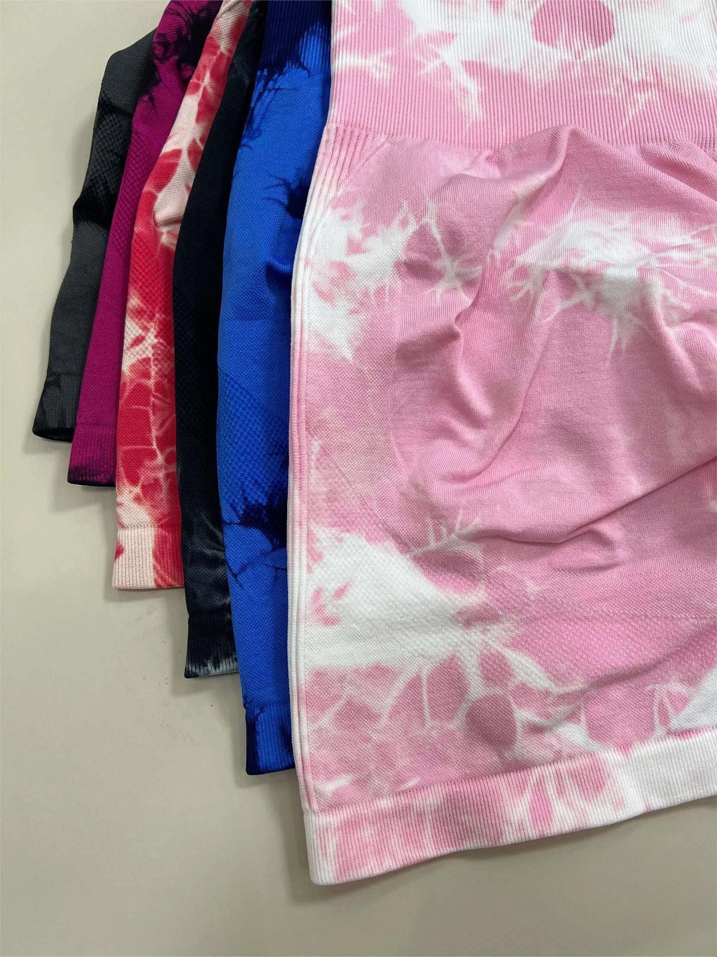 Women High Waist Gym Shorts Tie Dye Athletic Legging Butt Lifting Sports Leggins Elastic Yoga Pants Training Outdoor Tights