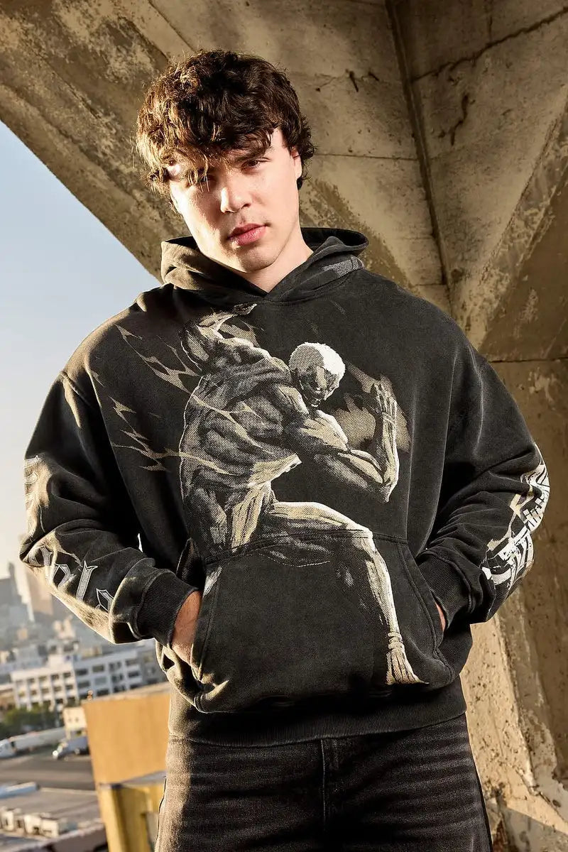 Attack on Titan Graphic Hoodies Men Grunge Streetwear Sweatshirt Tops Oversized Hoodie Gothic 2000s Harajuku Y2k Men Clothing