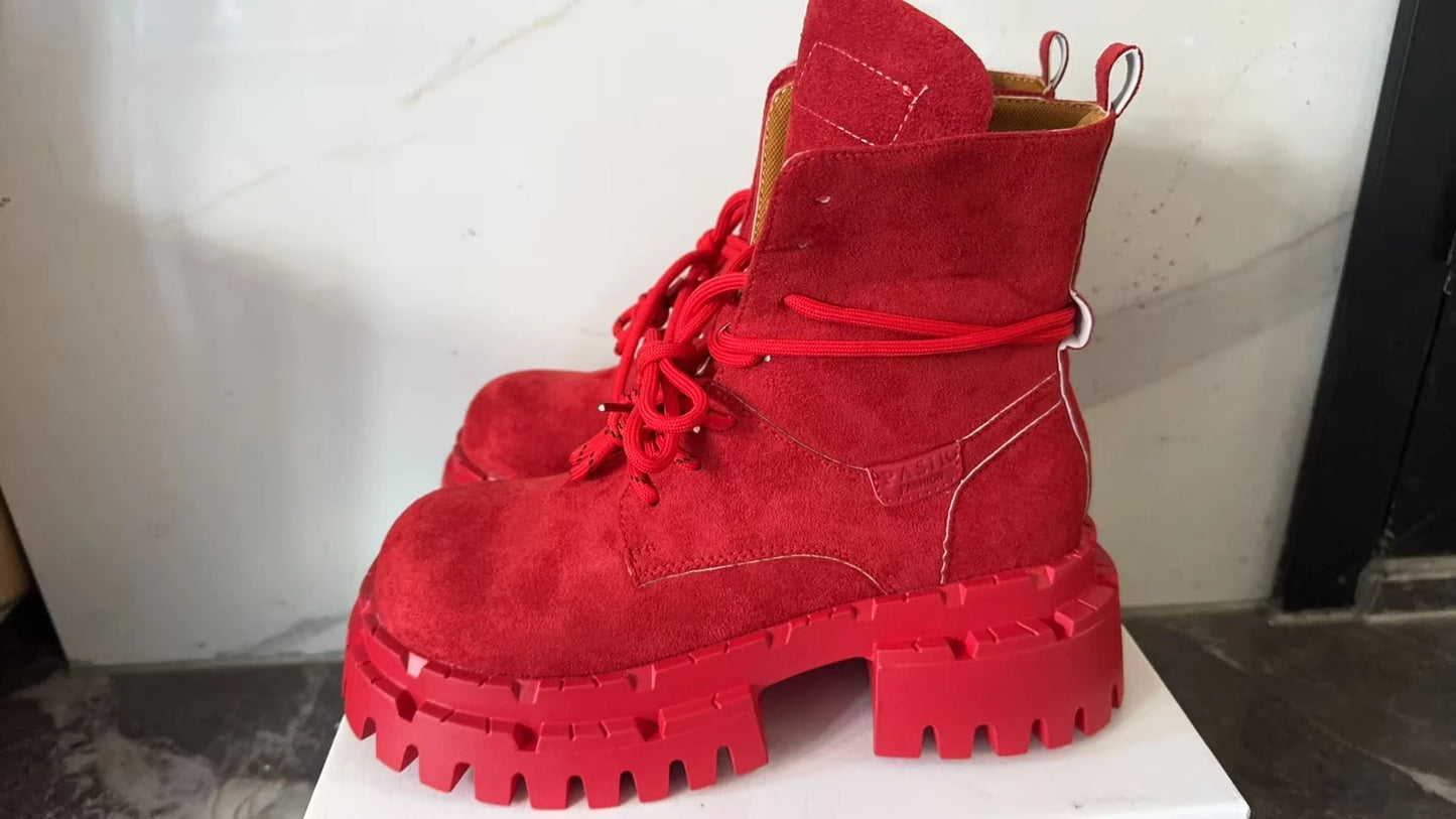 Ankle Boots for Women Designer Flats Platform Shoes Fashion Winter Dress Woman Boots 2025 New Suede Cozy Chelsea Botas De Mujer