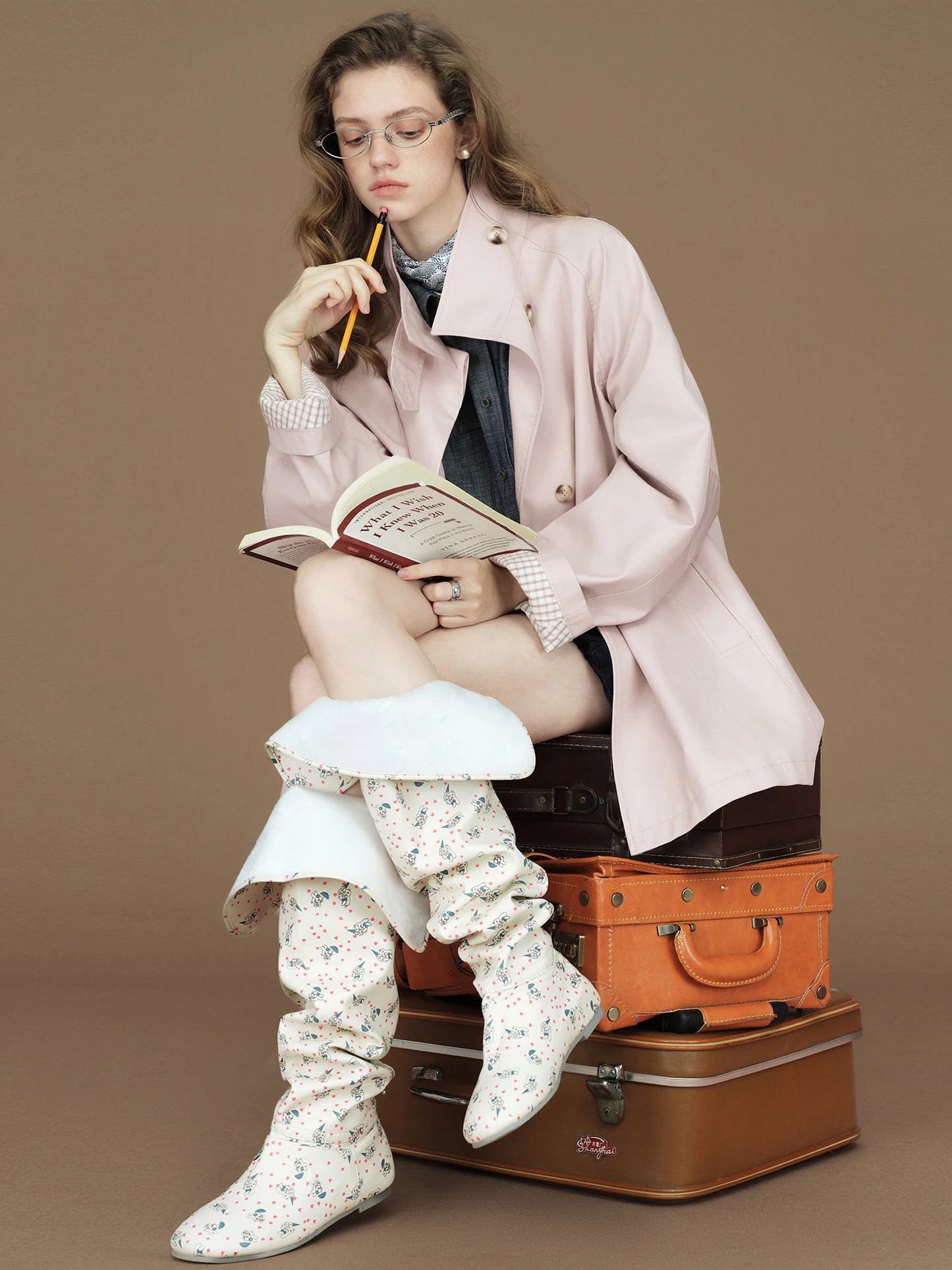 FSLE 2026 Womens British Trench Coat Contrast Cuff Stand Collar Heritage Workwear Style Pink Black Khaki Short Long Trench Coat