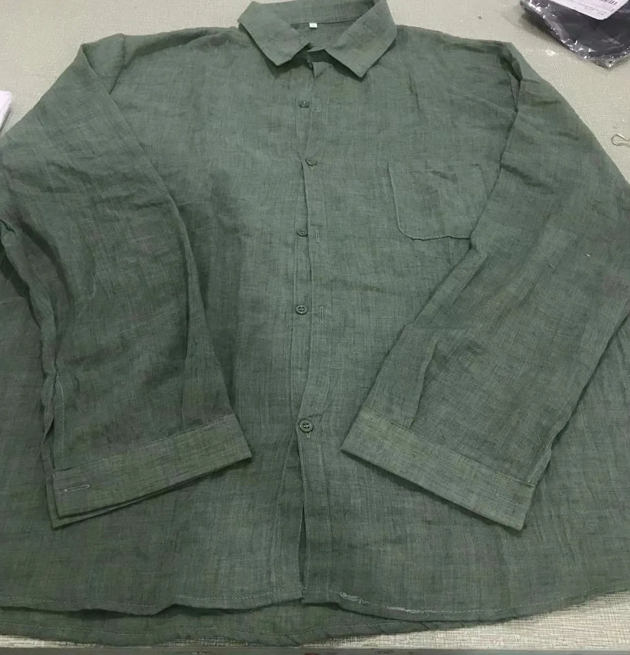 2024 Summer Men'S Casual Cotton Linen Shirt Long Sleeve Loose Blouse Button Breathable Top For Men