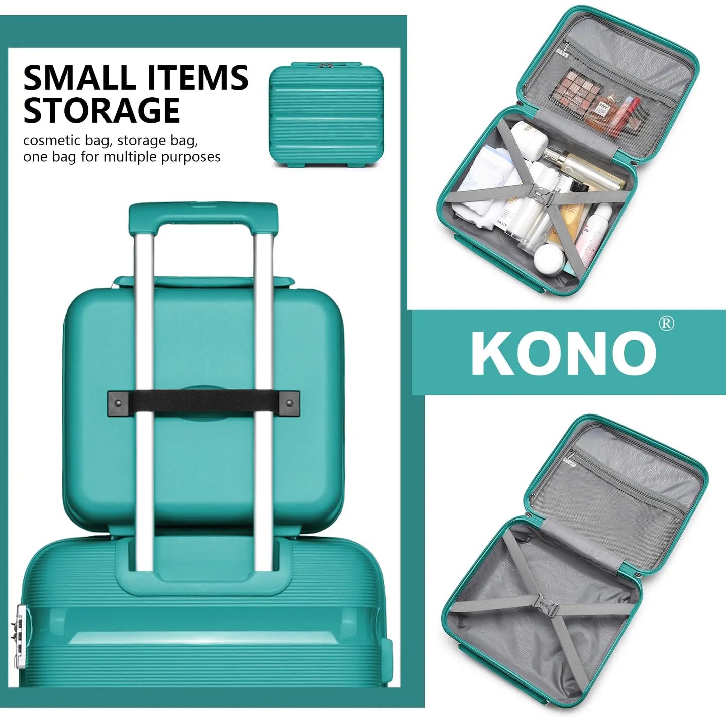 KONO cosmetics Case WOMEN'S & girls Hard Case Small Beauty Case hand luggage Cabin Luggage Practical & Compact