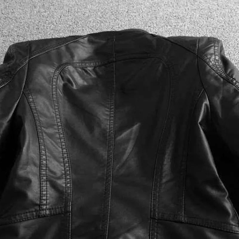 Winter 2026 New Black Pu Leather Jacket Women Y2K Streetwear Cropped Motorcycle Coat Fashion Gyaru Long Sleeve Short Outerwears