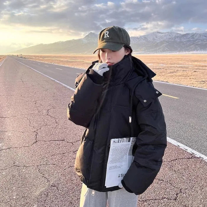 Winter Women's Short Puffer Jacket Loose Bread Style Coat Korean Version Cotton down Outerwear Sweet Fresh Style Cotton Clothes