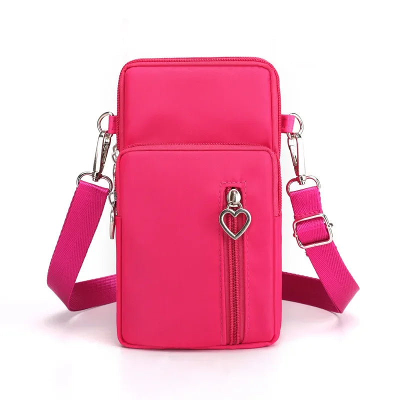 Waterproof Nylon Mobile Phone Versatile Mini Bag Purses Women's Shoulder Cross Body Messenger Bag