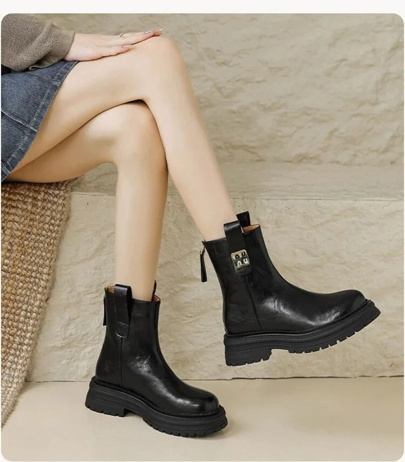 Women Winter Fleece Lined Snow Boots Non Slip Warm Short Boots for Cold Weather