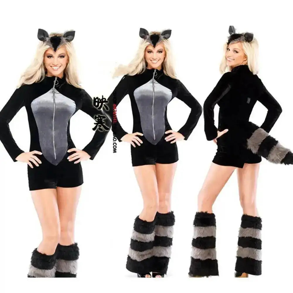 Halloween Cosplay Deluxe Plush Monster Animal Costume Adult Fox Cat Girl Cosplay Costume Halloween Costumes Women Fancy Party