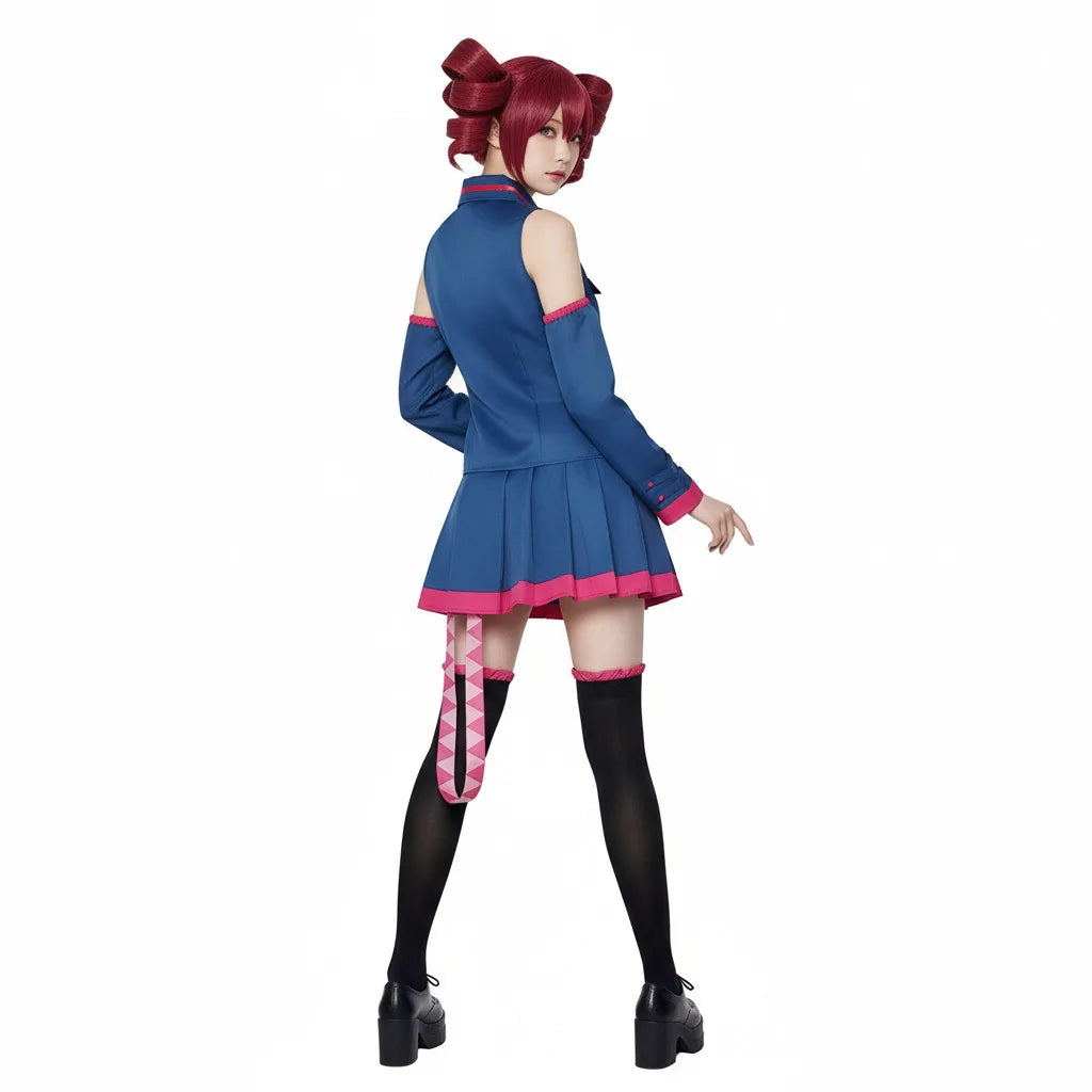 Kasane Teto Cosplay Costume Blue Uniform Dress Vtuber Vocaloid Idol Outfit Women Halloween Anime Party Role Play Suit