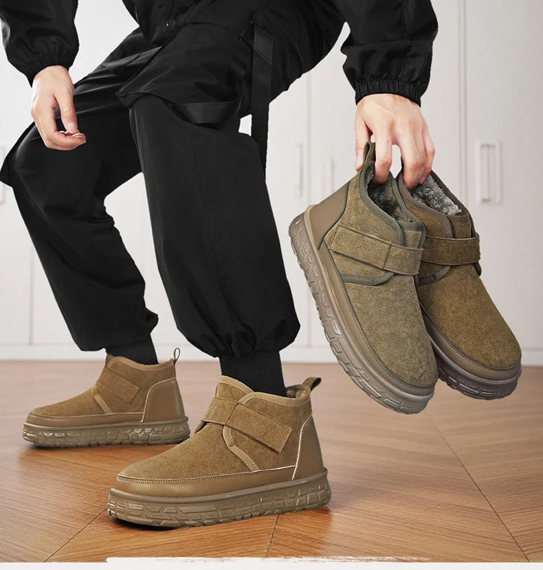 Mens Winter Snow Boots High Top Warm Comfortable Slip Resistant Shoes for Cold Weather