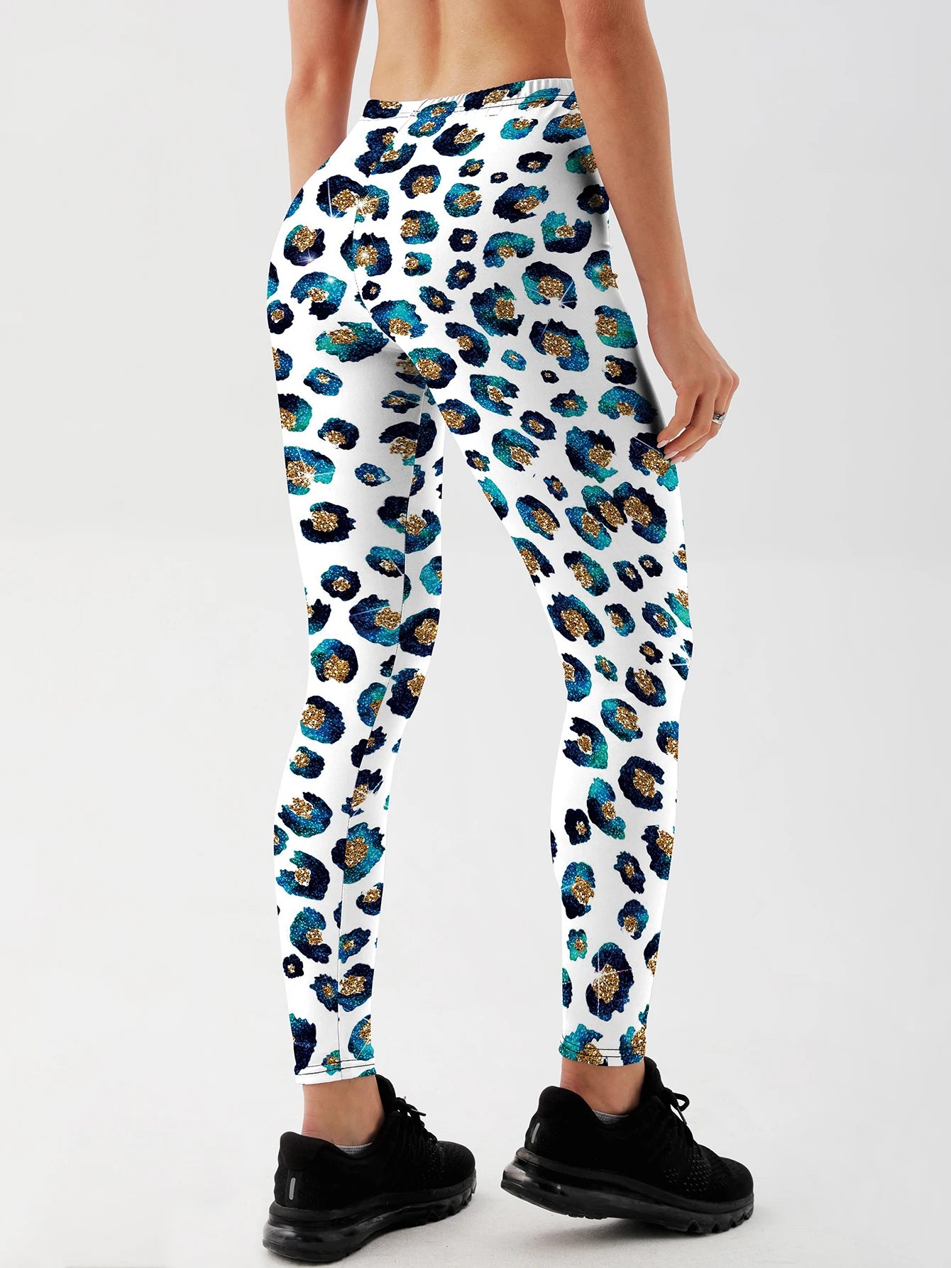 Women Leopard Printed Leggings For Fitness High Waist Gym Legging Push Up Workout Women Rendering circles Printed Leggings