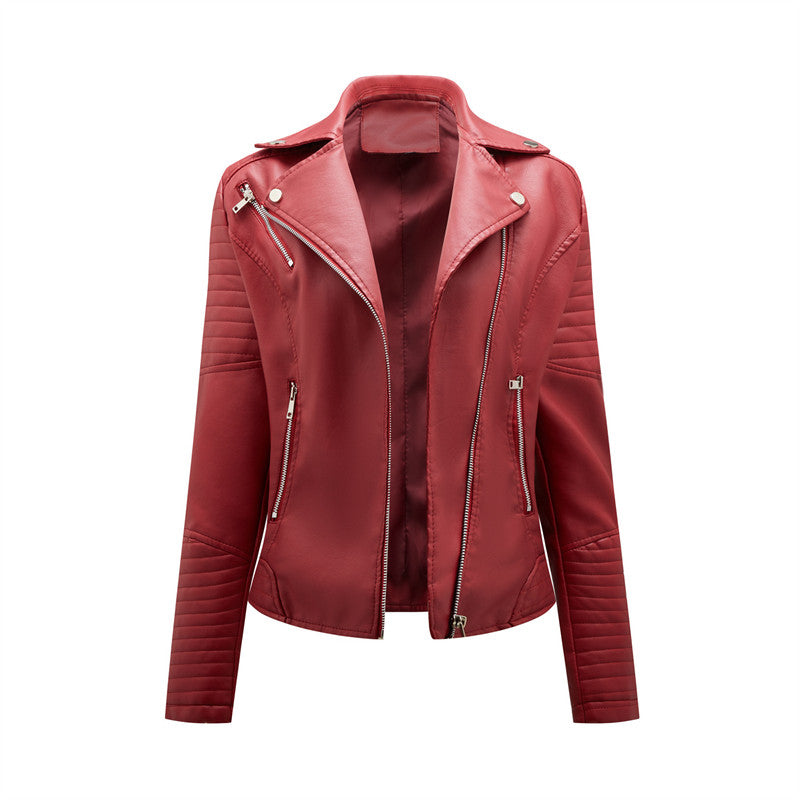 2026 New Fashion Women Faux Leather Jacket, Spring Autumn Zipper Casual Pu Coat, Female Biker Outerwear Ladies Clothes S-XXXL