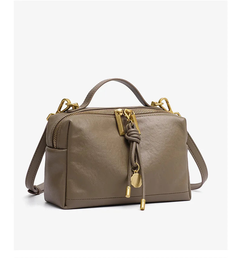 YANATARI Luxury Handbags Female Crossbody Bags Shoulder Bag Women Bags New Fashion 2026 Genuine Cowhide Leather Satchel