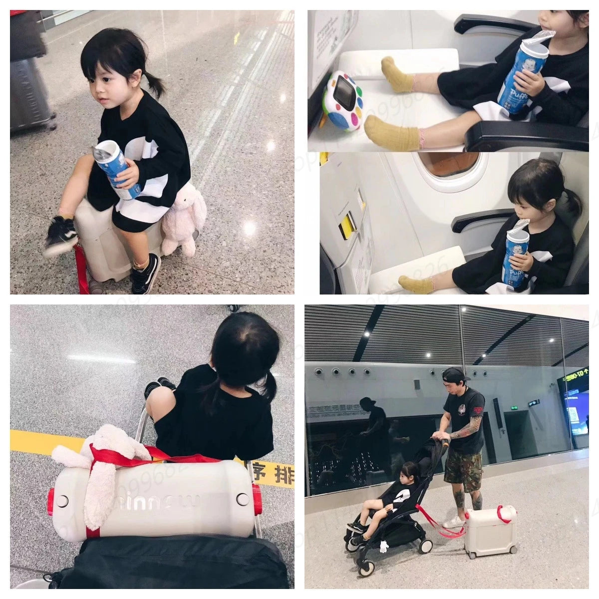 Children's Luggage Can Lie Down Can Sit Can Ride Multi Purpose Child Cabin Suitcase ABS Multifunctional Baby Traveller's Bed