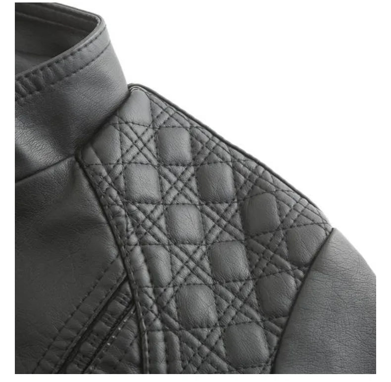 Women's Elegant Stand-up Collar Solid Jacket 2022 Female Three-dimensional Pattern Coat S-4XL New Pu Faux Leather Jacket Women