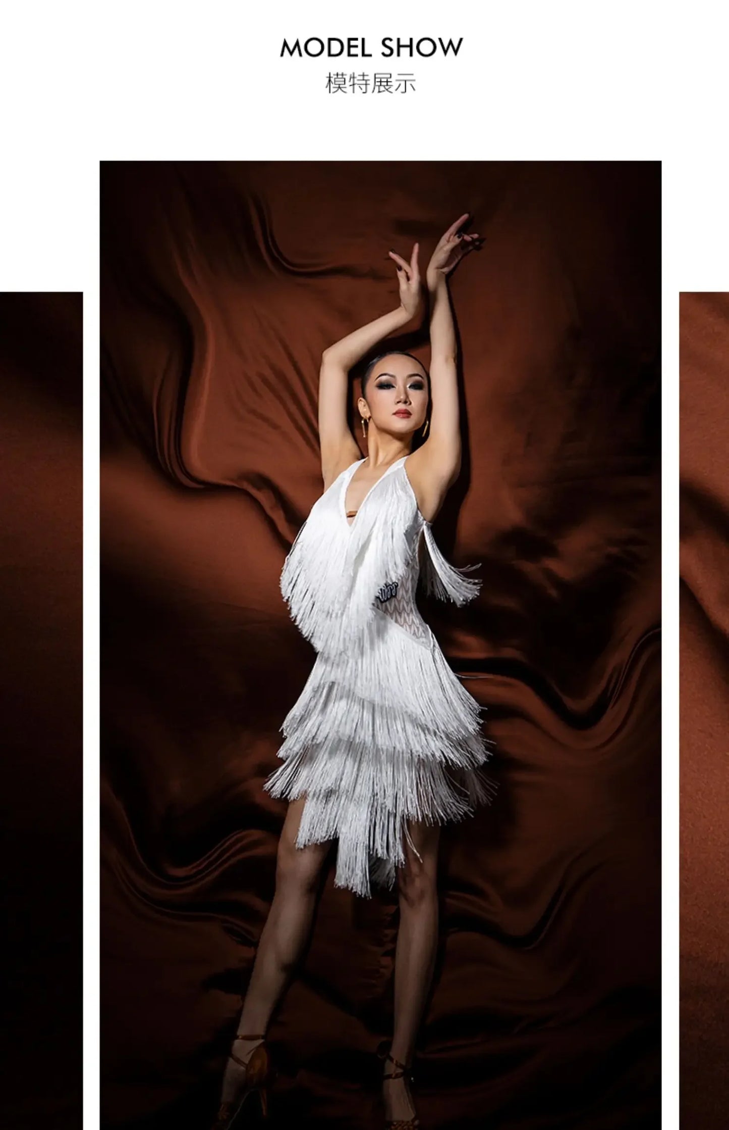 Women Backless Fringe Sexy Black Dress Cha Cha Rumba Samba Tango Dance Costume Prom Wear Latin Dance Copetition Dress