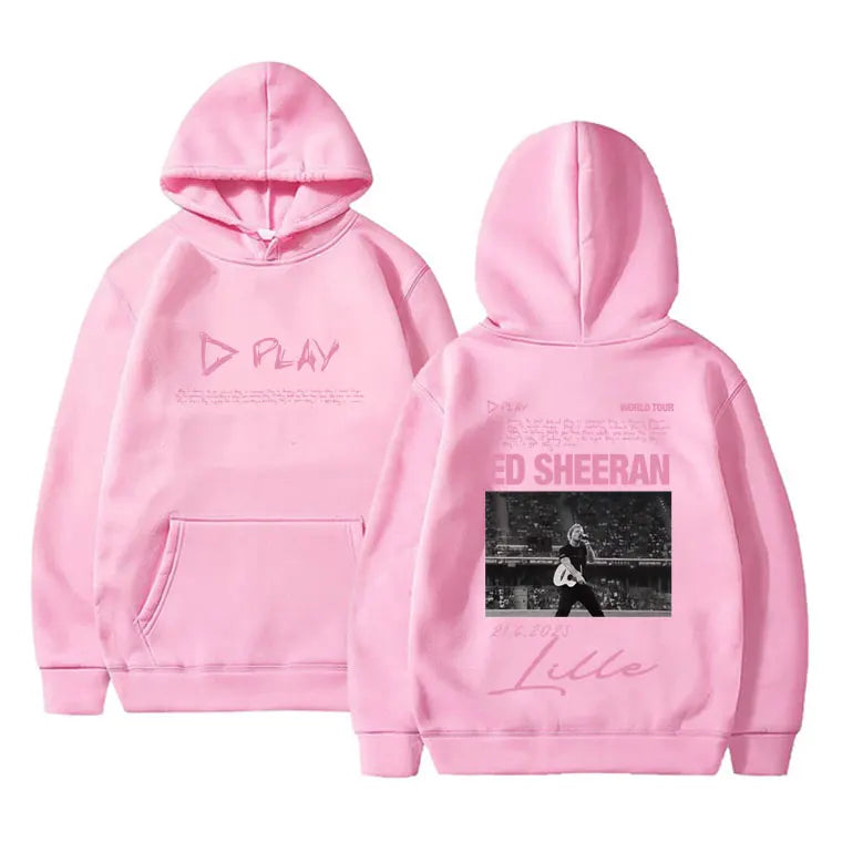 Ed Sheeran Play World Tour 2026 Merch Hoodie Men Women Fashion Hip Hop Hooded Sweatshirt Men's Cotton Oversized Pullover Hoodies