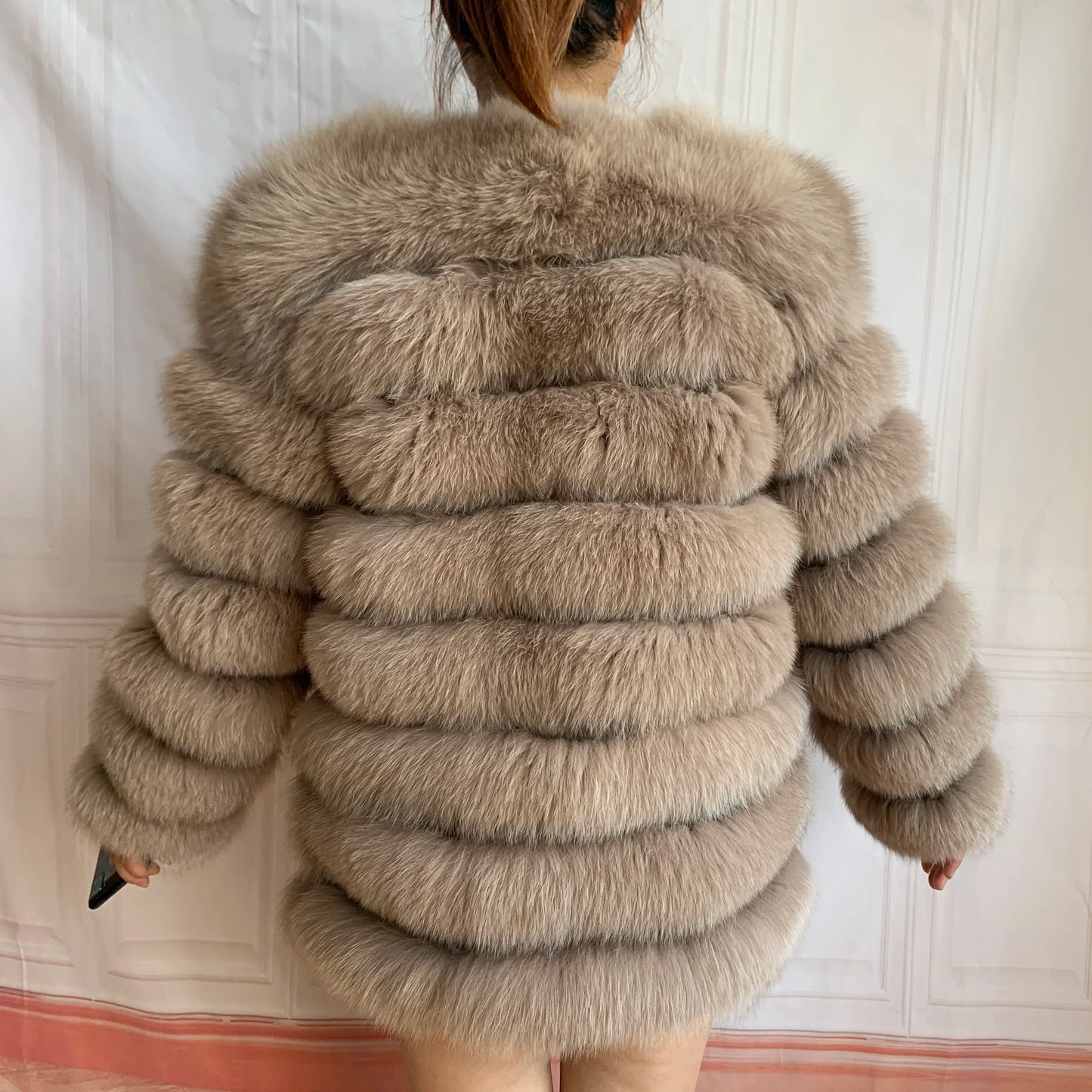 NEW Style Length Sleeves 4in1 Real Fur Coats Women Natural Real Fur Jackets Vest Winter Outerwear Women Fox Fur Coat Quality Fur
