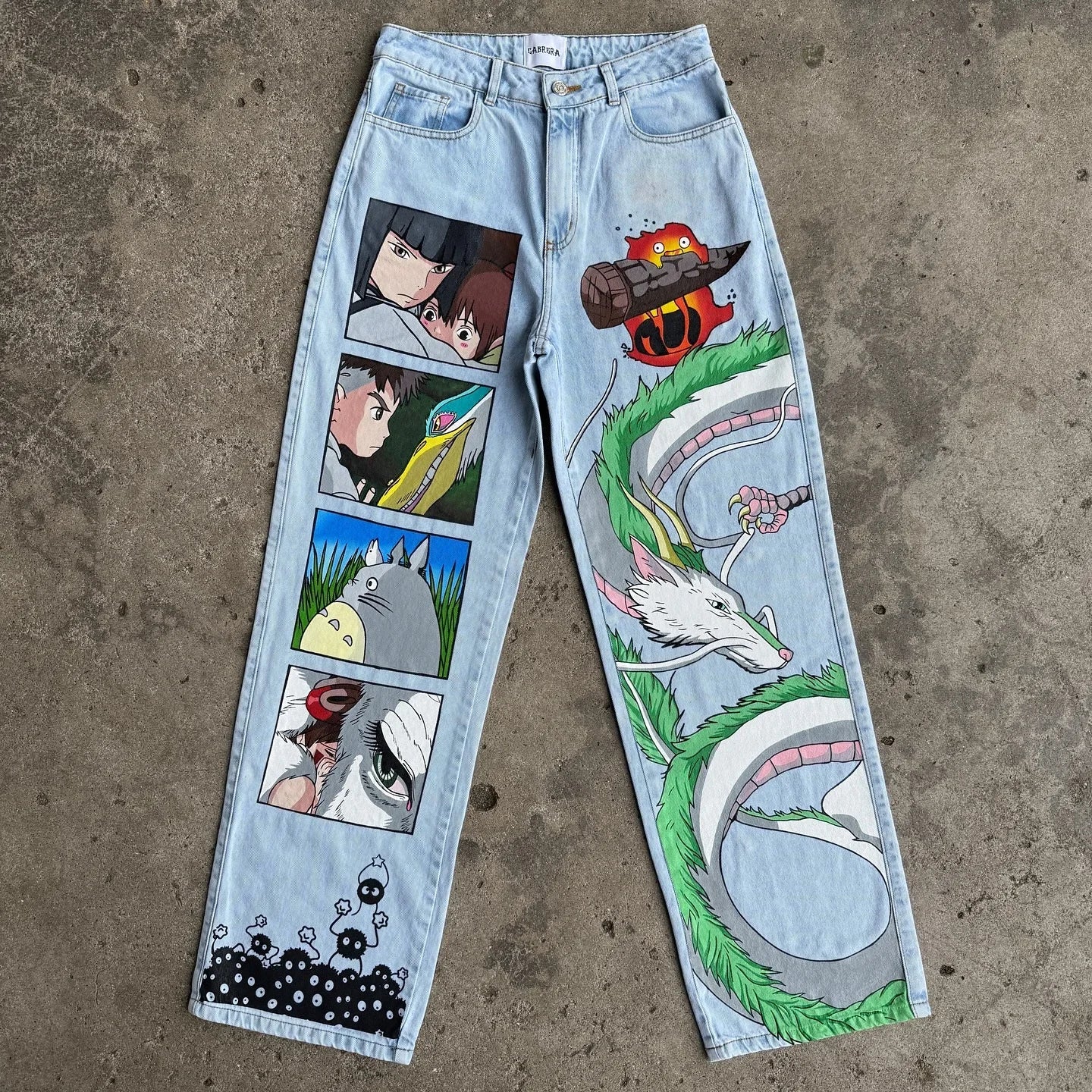 New Y2K Japanese Anime Cartoon Printing Men Loose Trend Jeans Street High Waist Women Pants Hip Hop Harajuku Men's Clothing