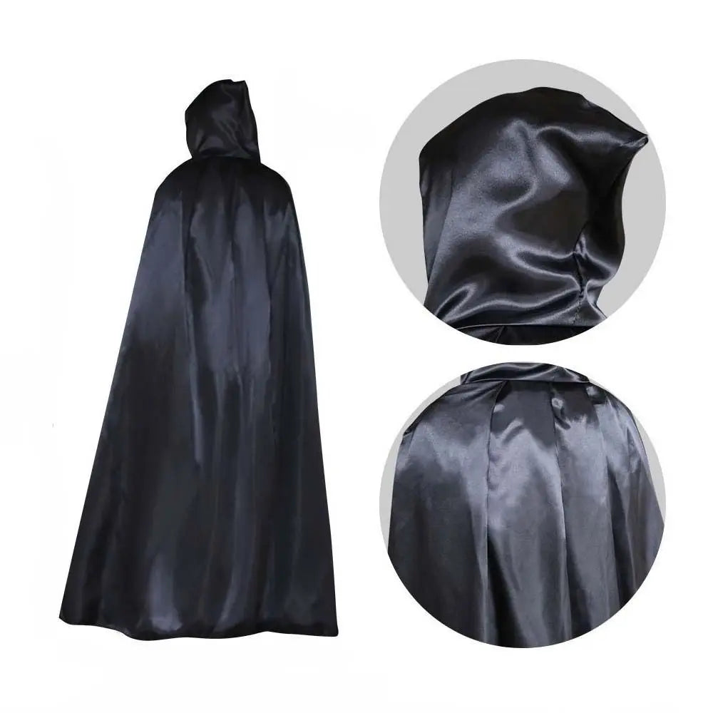 Fashion Solid Color Halloween Cloak with Big Hat Classic Grim Reaper Cloak Dress Up Hooded Cape Witch's Cloak Halloween Party
