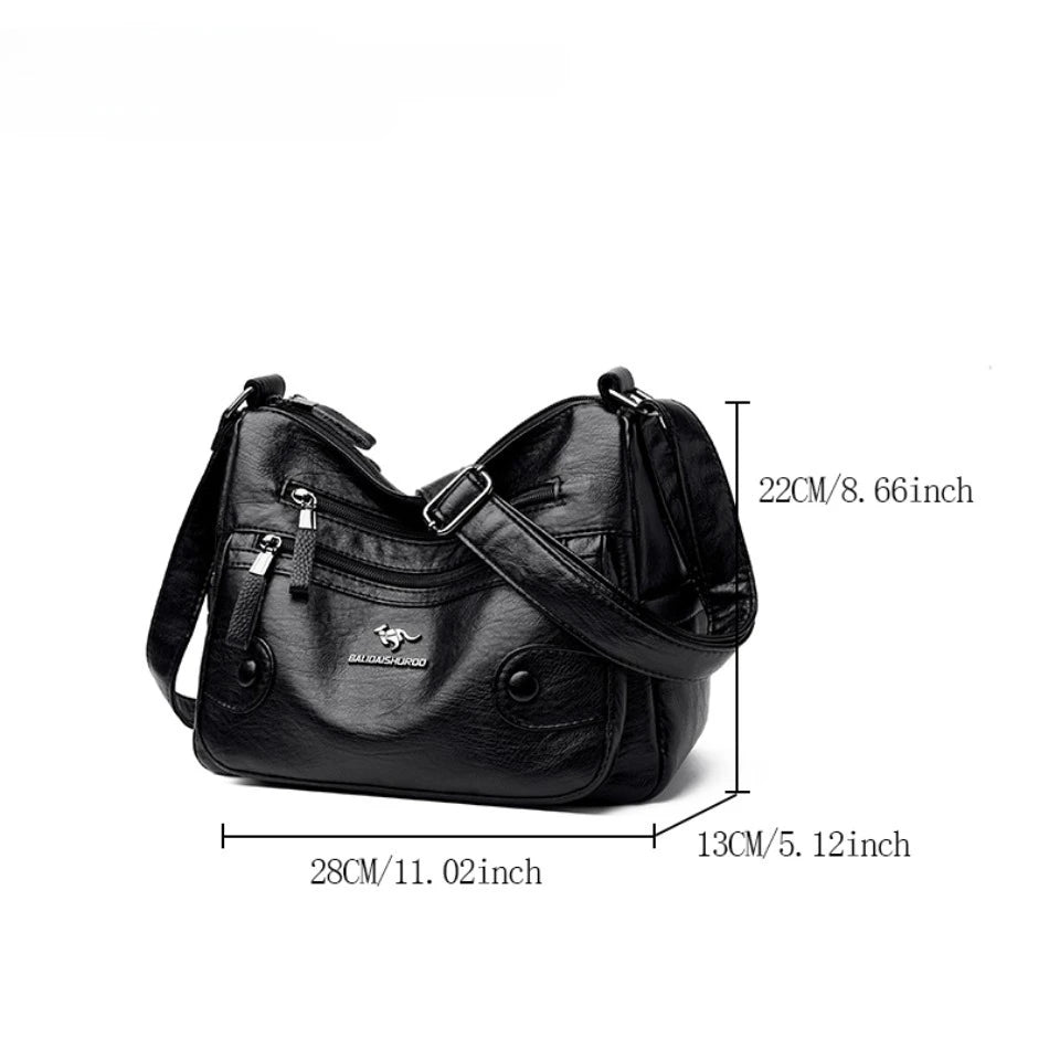 Luxury Messenger Bag Women Bags Designer Top Quality Soft Pu Leather Shoulder Crossbody Bags for Women Ladies Purses Handbags