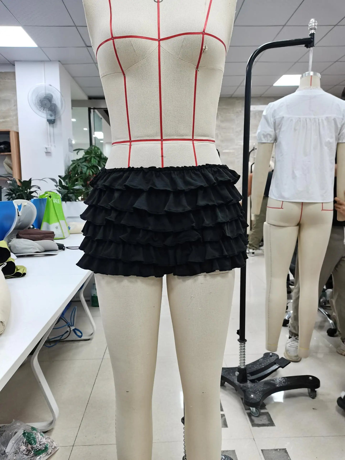 Elastic Multi-Layer Mesh Short Pants Women Summer Solid Ruffled Frilly Shorts Sweet Low Waist Bloomers Shorts Y2K Streetwear