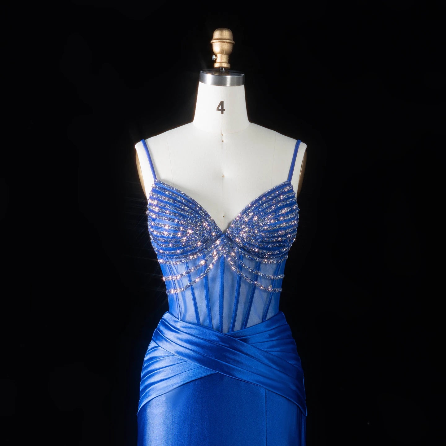 Sharon Said Women' s Luxurious Evening Party Dress 2026 Beaded Satin Elegant Wedding Party Gowns with Side Slit SH095 Customized