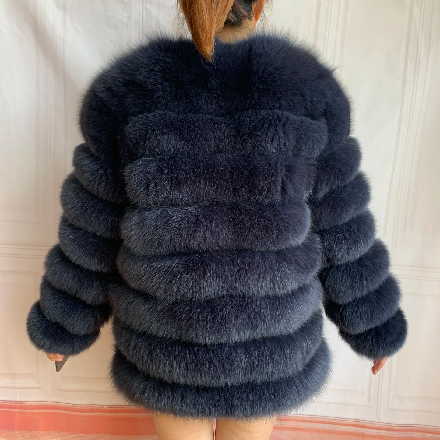 NEW Style Length Sleeves 4in1 Real Fur Coats Women Natural Real Fur Jackets Vest Winter Outerwear Women Fox Fur Coat Quality Fur