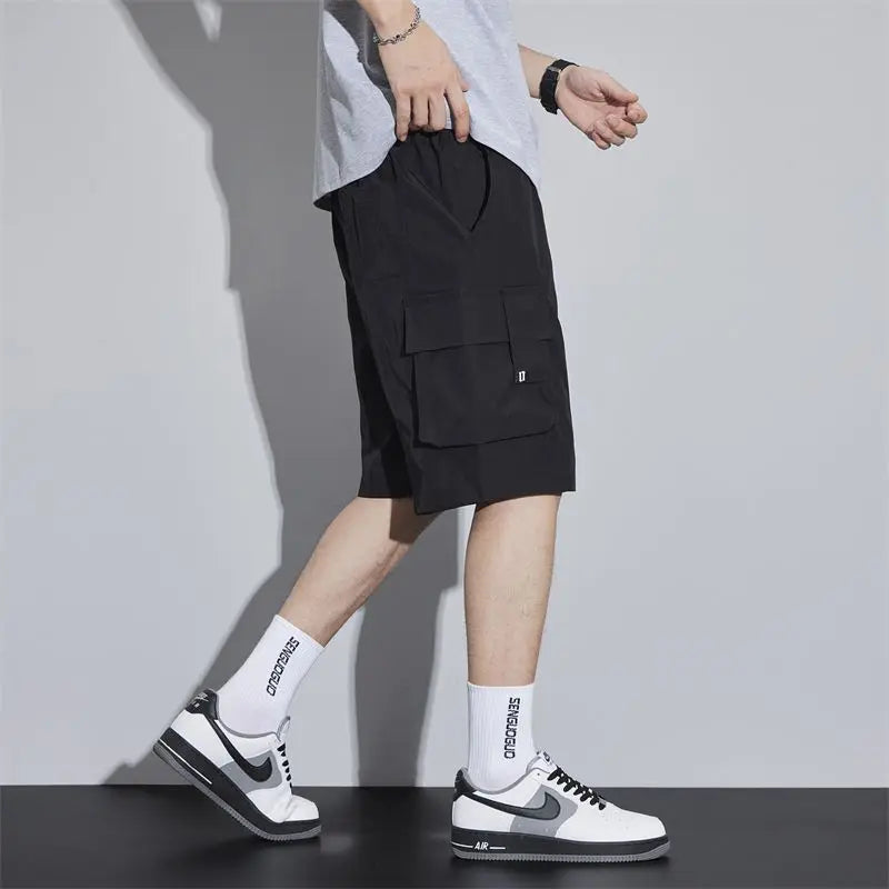 Summer Men's Cargo Shorts Casual Baggy Multi-Pockets Streetwear Shorts Male Fashion Loose Overalls Shorts Male Plus Size