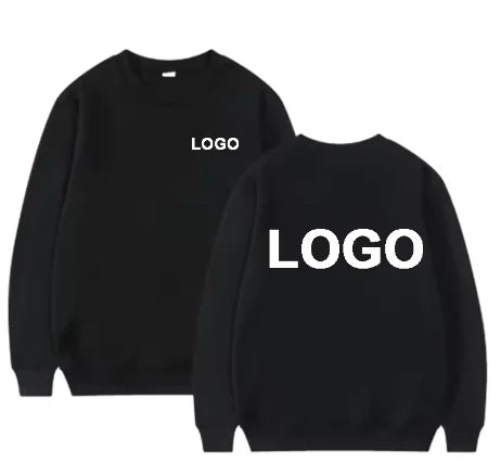 Customized printed men's and women's round neck hoodies, fashionable O-neck loose long sleeved pullovers, street sports shirts