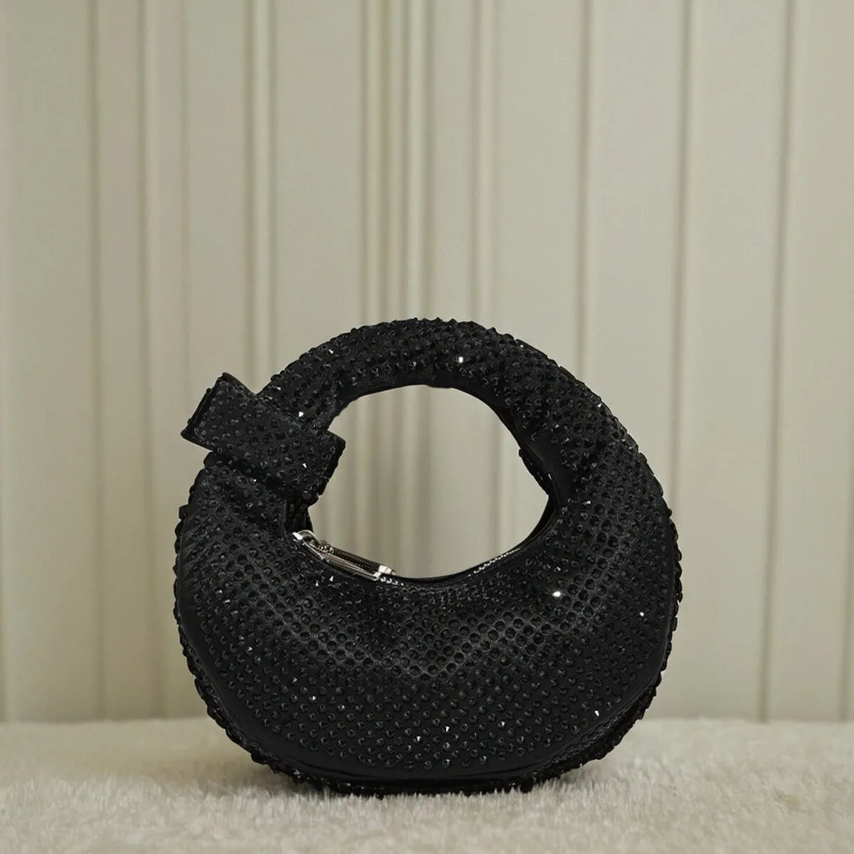 Full Diamond Dumpling Bag Women's Socialite Dinner Clutches Ladies Sparkling Rhinestone Evening Handbag Mini Banquet Party Purse