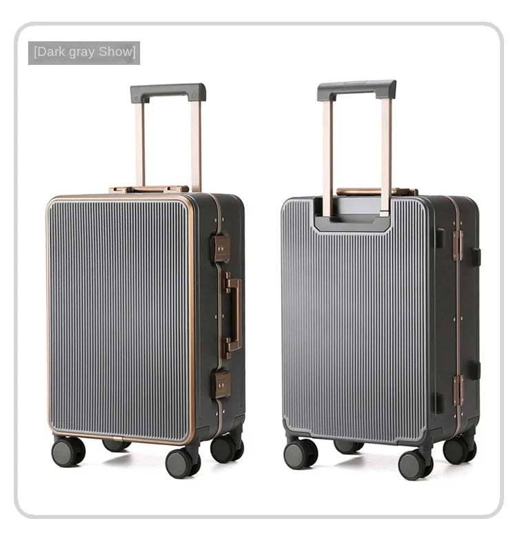 Sturdy Aluminium Frame Suitcase 28 inch Large Size Drop-resistant Trolley Case Business Suitcase 20 inch Boarding Box TSA lock