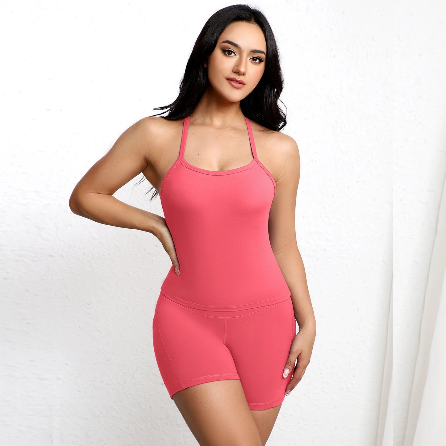 Summer Soft Yoga Shorts With Pocket Buttock Lift Gym Leggings Women High Waist Sports Shorts Women Running Workout Shorts