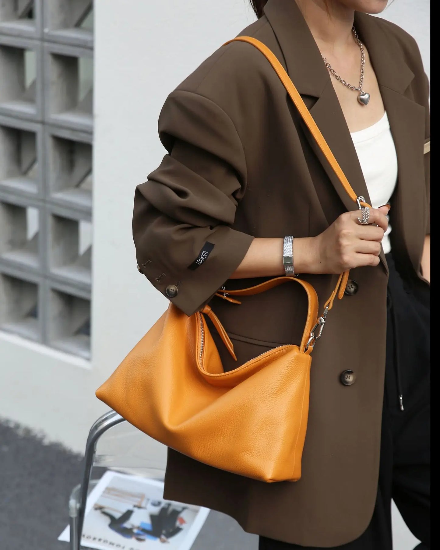 Vintage Messenger Bag Red Mom Bag Leather Bag Soft Leather Large Capacity Minimalist Crossbody Bag Women Female Luxury Bag