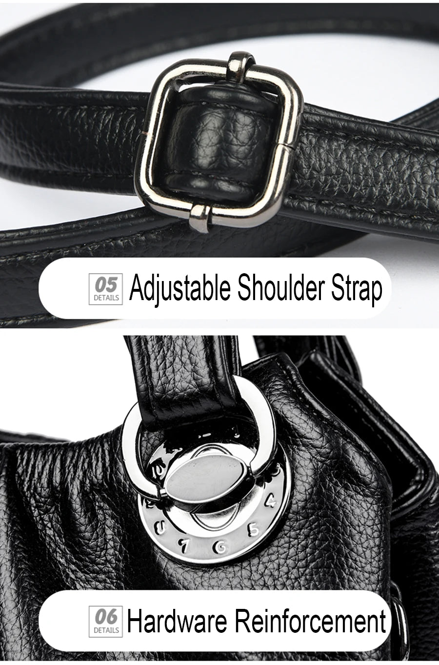Fashion Lady Crossbody Bag Luxury Genuine Leather  Trend Women Shoulder Bags High Quality Vintage Large Capacity Handbag Bolsos