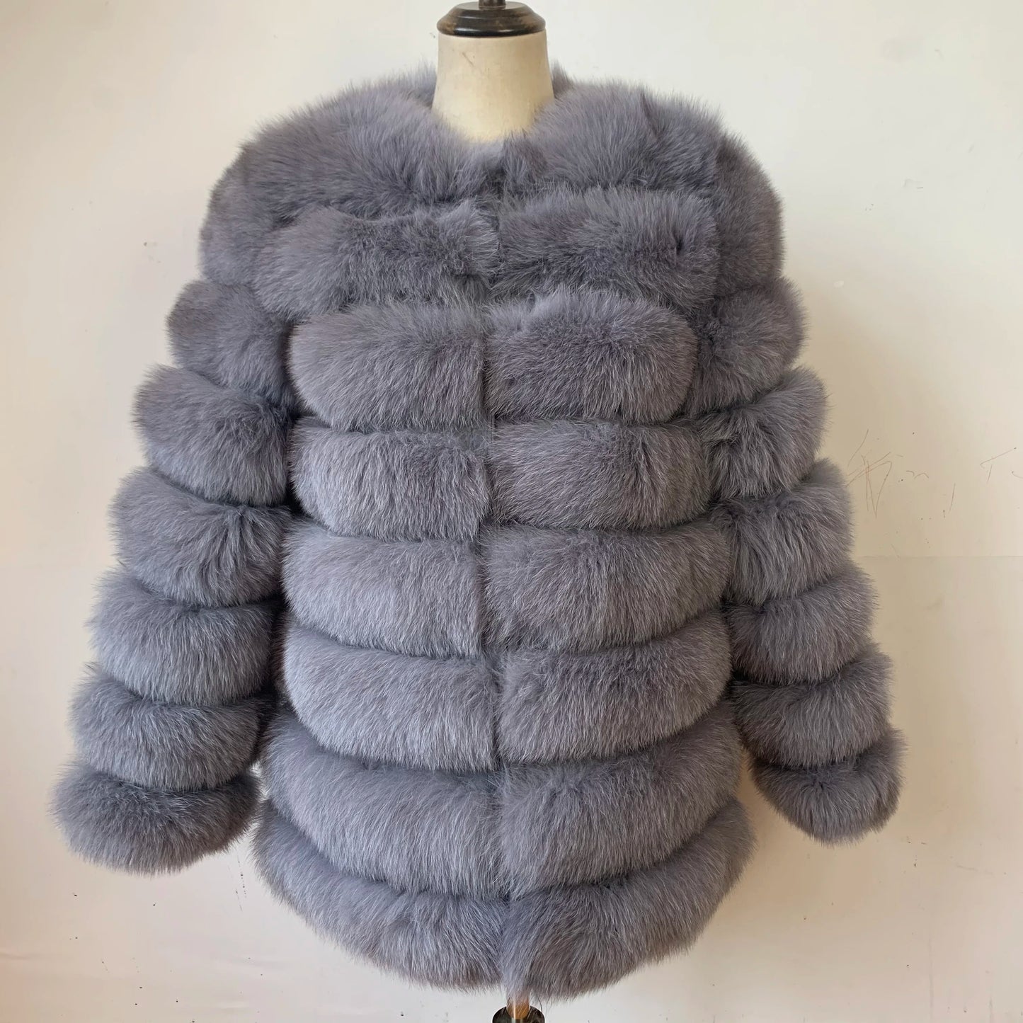 NEW Style Length Sleeves 4in1 Real Fur Coats Women Natural Real Fur Jackets Vest Winter Outerwear Women Fox Fur Coat Quality Fur