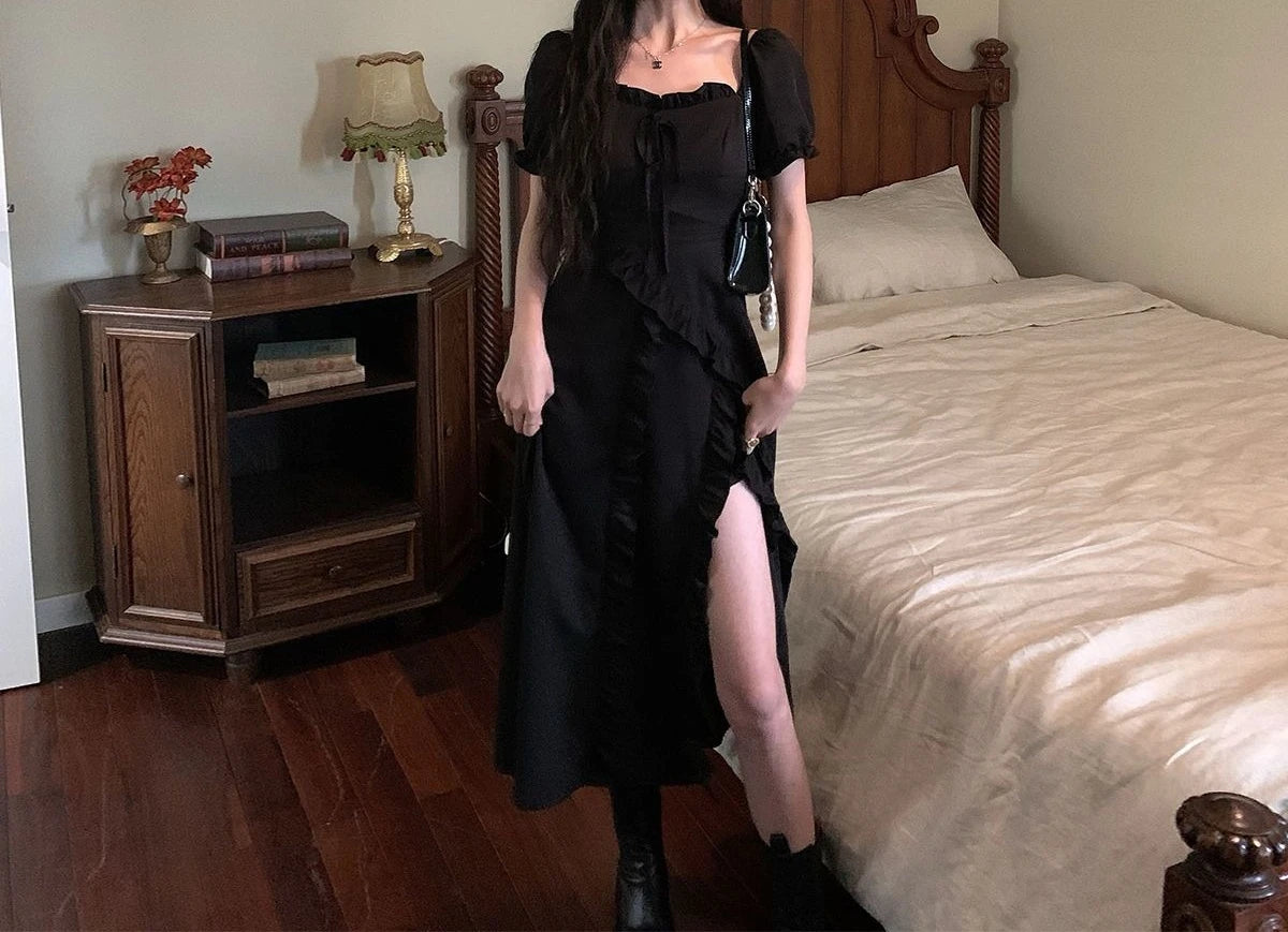 Black Dress for Women 2026 New Summer Niche Design High-end Long Skirt French Skirt