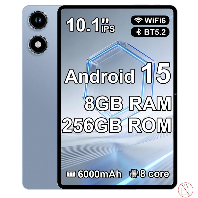 2026 New Upgraded Pad 10.1 Inch Android 15 Tablet HD Display Octa Core 8GB RAM 256GB ROM Dual Phone Call WiFi Google Play Tablet