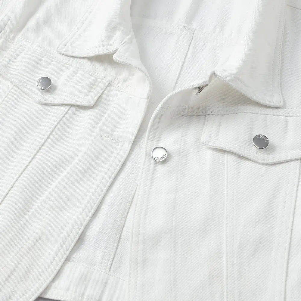 Summer New White Casual Short-sleeved Denim Jacket 2026 Women Short Blouse Shawl Waistcoat Female Jaqueta Jeans Feminina
