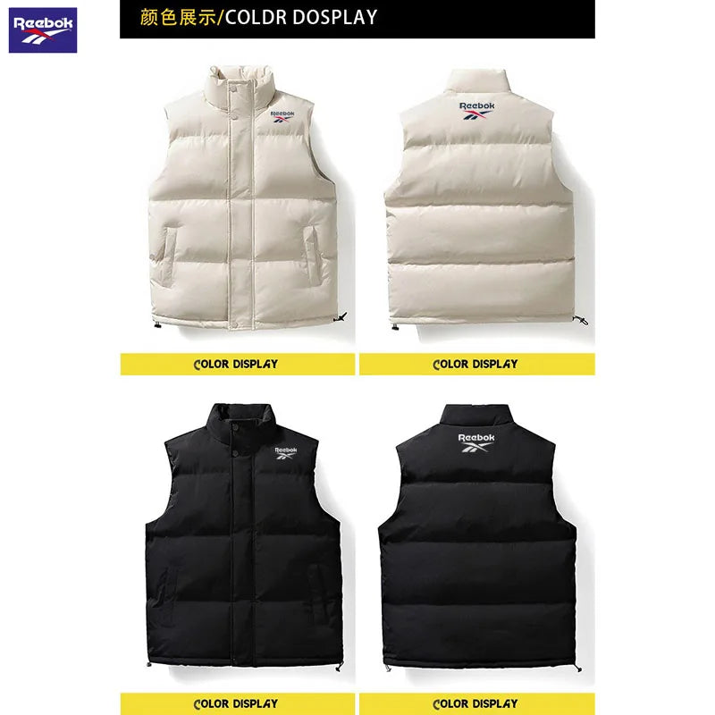 Reebok thick and warm windproof simple and elegant casual wear jacket - a stylish and warm fleece vest for outdoor enthusiasts t