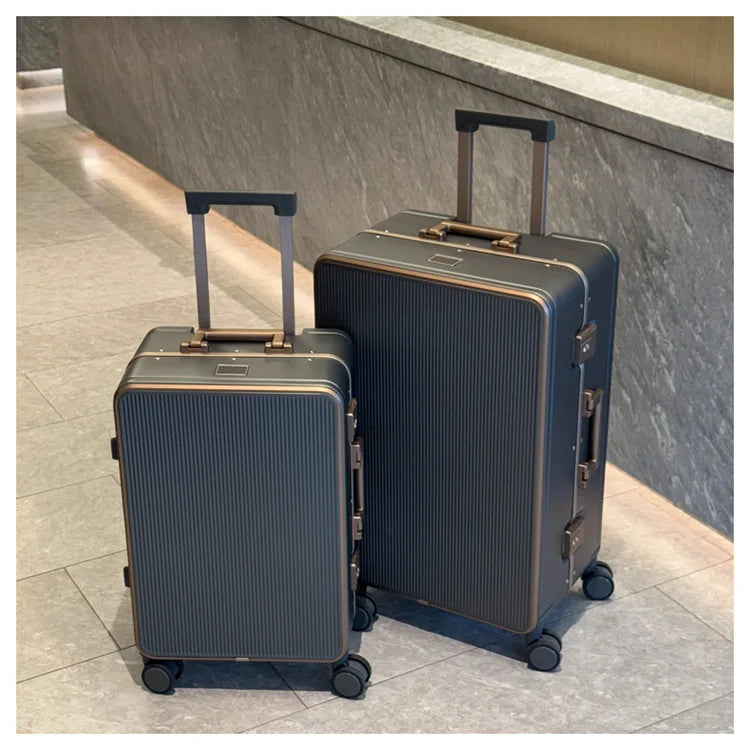 Sturdy Aluminium Frame Suitcase 28 inch Large Size Drop-resistant Trolley Case Business Suitcase 20 inch Boarding Box TSA lock