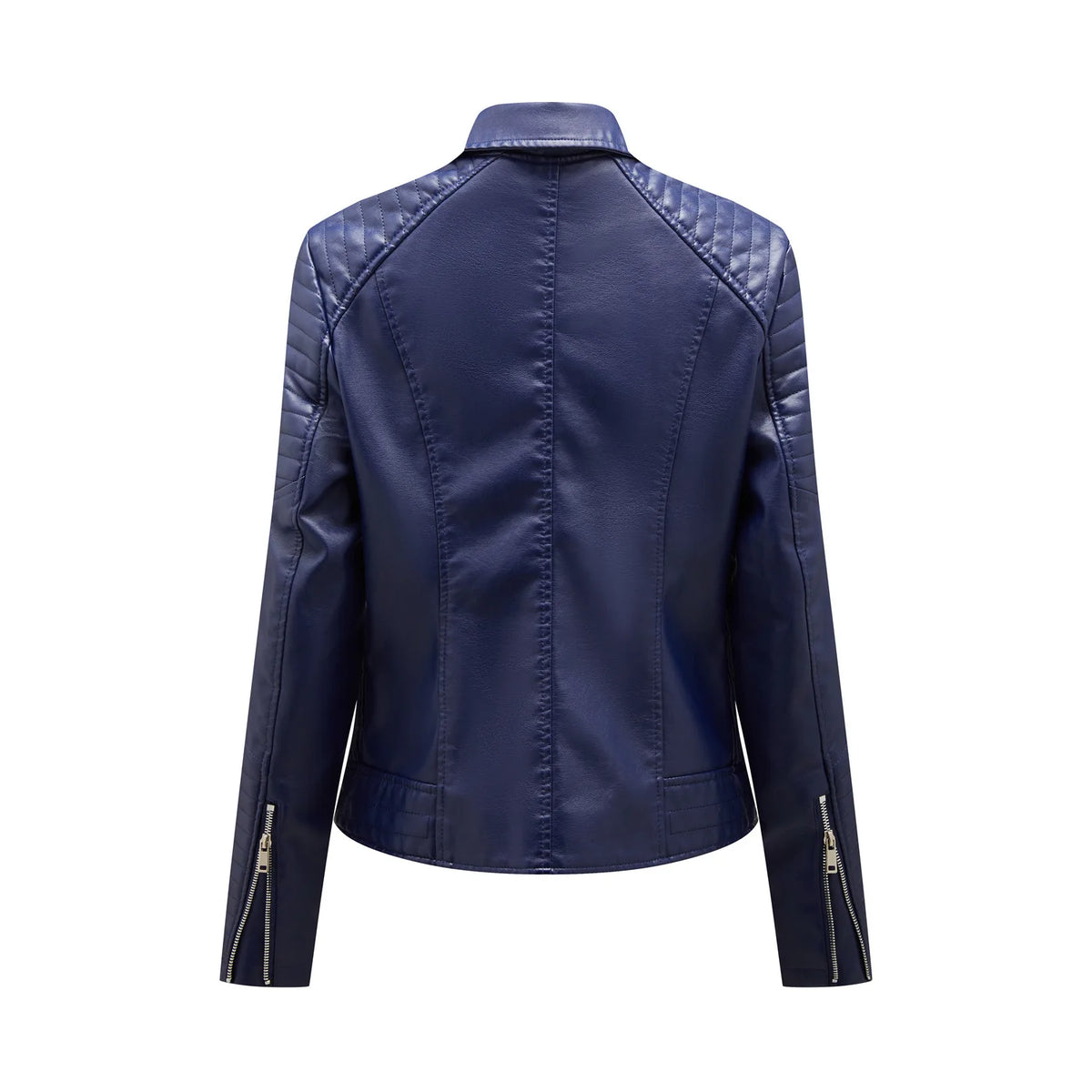 Spring and Autumn short women's leather jacket, Slim lapel biker suit, oblique zipper jacket women's coat