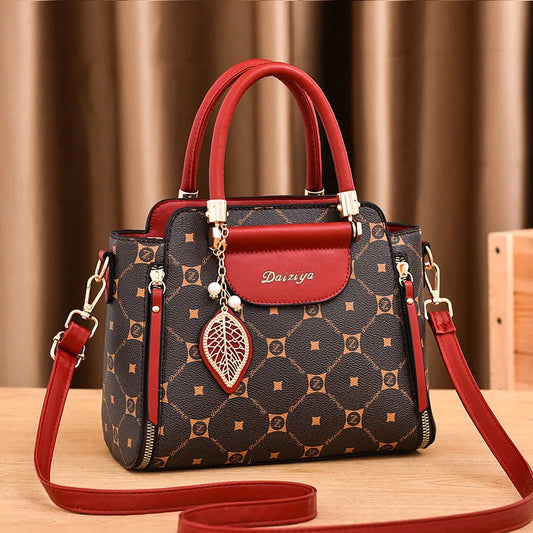 Fashionable Printed Women'S Handbag New High-Capacity Shoulder Bag Classic Retro Diagonal Cross Bag Urban Commuting Tote Bag