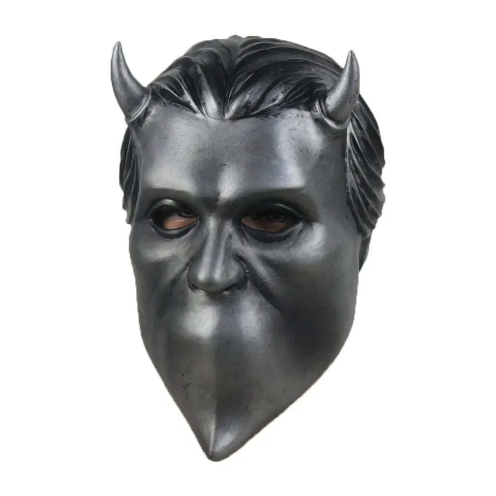Nameless Ghouls Mask Deluxe Latex Ghost Band Mask Halloween Cosplay Party Props Silvery
